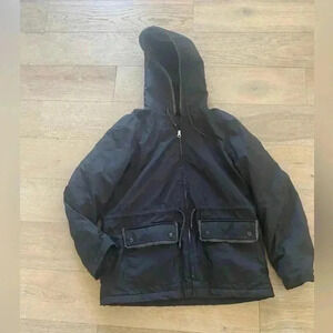 j crew hooded coat black xs